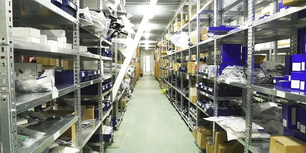 Frontline Auto Supply parts warehouse with stocked shelves